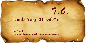 Tamássy Olivér névjegykártya