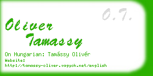 oliver tamassy business card