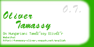 oliver tamassy business card